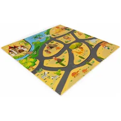 EcoToys, Spielteppich + Spielmatte, Schaumstoffmatten-Puzzle für Kinder 9 El