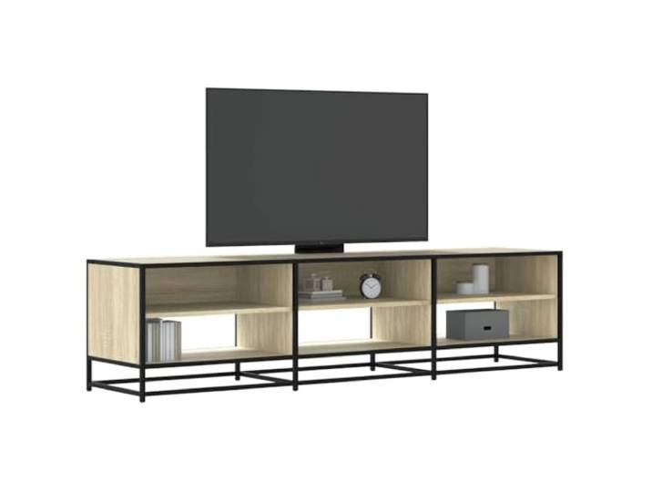 HEFZGDB TV-Schrank Sonoma-Eiche 180x40x46 cm aus Holzwerkstoff mit Metallgestell und robuster Oberplatte, praktischer Stauraum für Medien und Elektronik, langlebiges Wohnzimmermöbel.