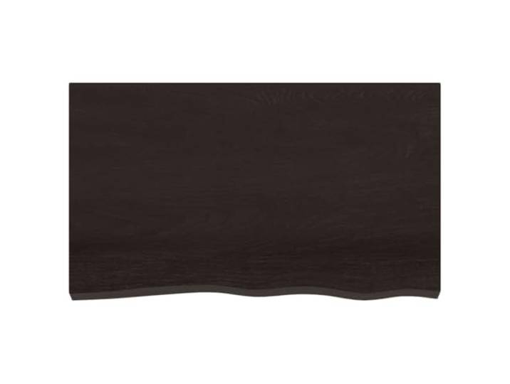 KTHLBRH Tischplatte Eiche massiv 100 x 60 x (2-4) cm braun Seitenrand, dunkel lackiert, gebrauchsfertig, max. Belastung 48 kg, für den Innenbereich