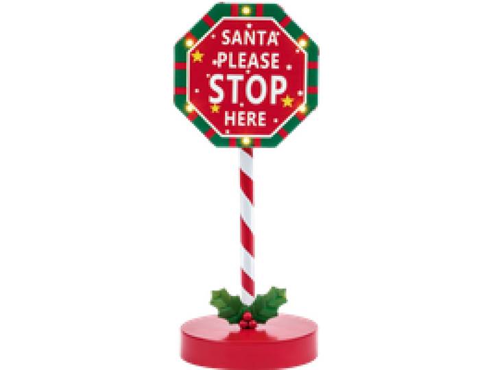 LIVARNO® Décoration de Noël Voiture ou Panneau Père Noël ou Panneau Stop (Panneau « Stop »)