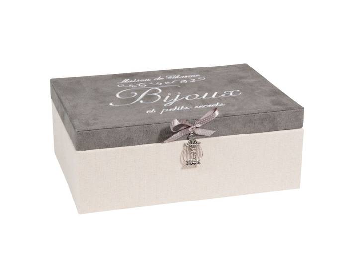 Schmuckschatulle, beige/grau