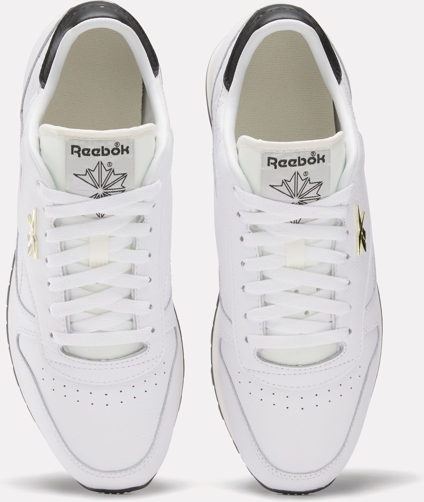 Sneaker REEBOK CLASSIC "CLASSIC LEATHER", Gr. 45, weiss (weiß, schwarz, chalk), Leder, Schuhe Sneaker weiß, schwarz, chalk 45