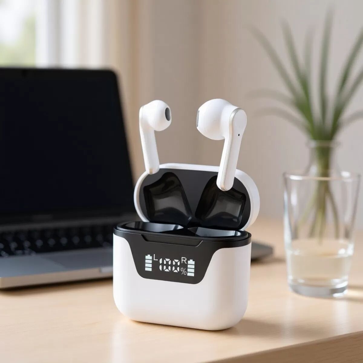 INF TWS Écouteurs Bluetooth Sans Fil avec Traduction AI, Appels HD et Autonomie Longue - Blanc