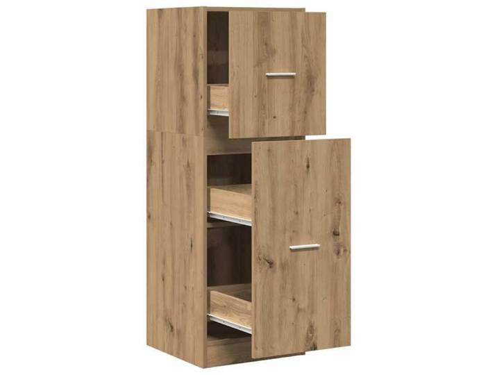 Moderne Armoire d'apothicaire BURKE Buffet haut chêne artisanal bois d'ingénierie 40x41x118 cm AA1121