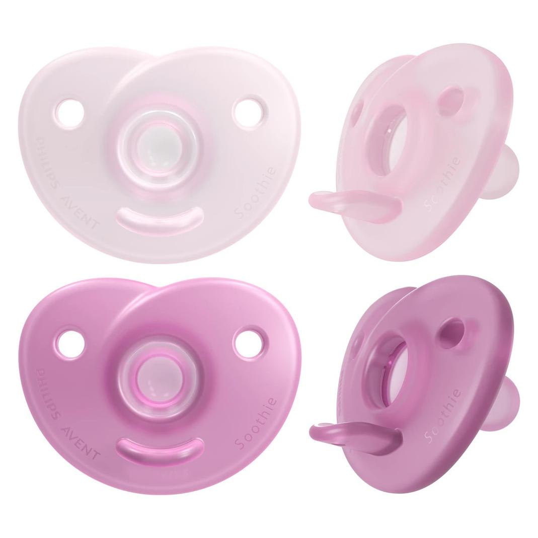 Philips Avent Soothie silikona maneklitis ar silikona vairogu 0-6M 2 gab. (2x, 0 - 6 Monate) (72927_8720689043274)