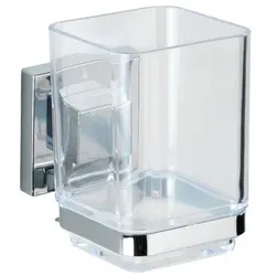 Wenko Zahnputzbecher »Vacuum-Loc® Quadro« Edelstahl silber