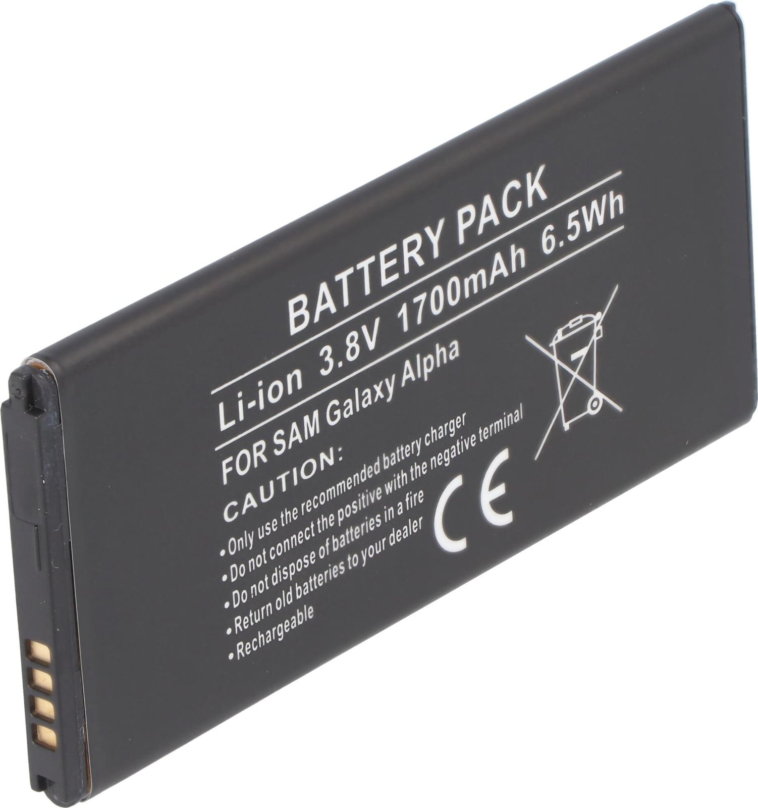 AccuCell vervangende batterij voor Galaxy ALPHA EB-BG850G, 1700mAh