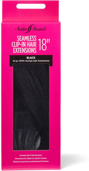 Satin Strands Black 18 Inch Seamless Clip-in Hair Extensions 18 In