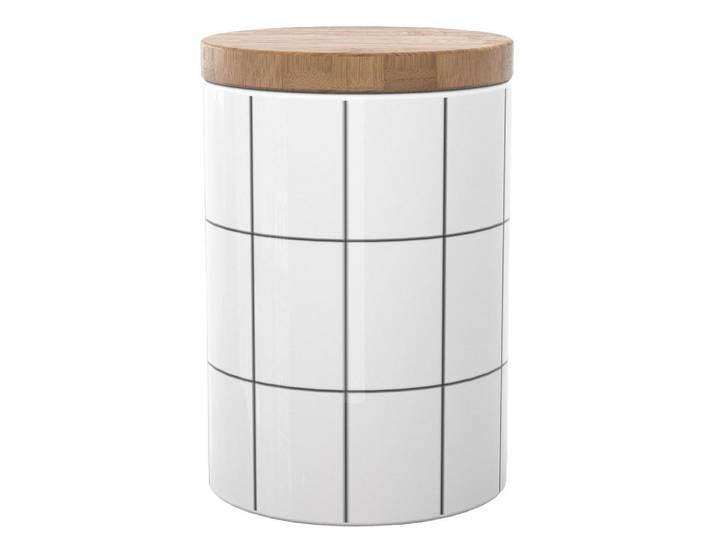 Intirilife Vorratsdose mit Deckel 700 ml, Weiß, Keramik, 10x13.5x10 cm, Küchenzubehör, Vorratsbehälter, Vorratsdosen