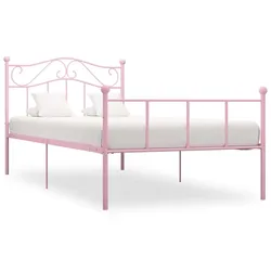 vidaXL Bettgestell Rosa Metall 90×200 cm
