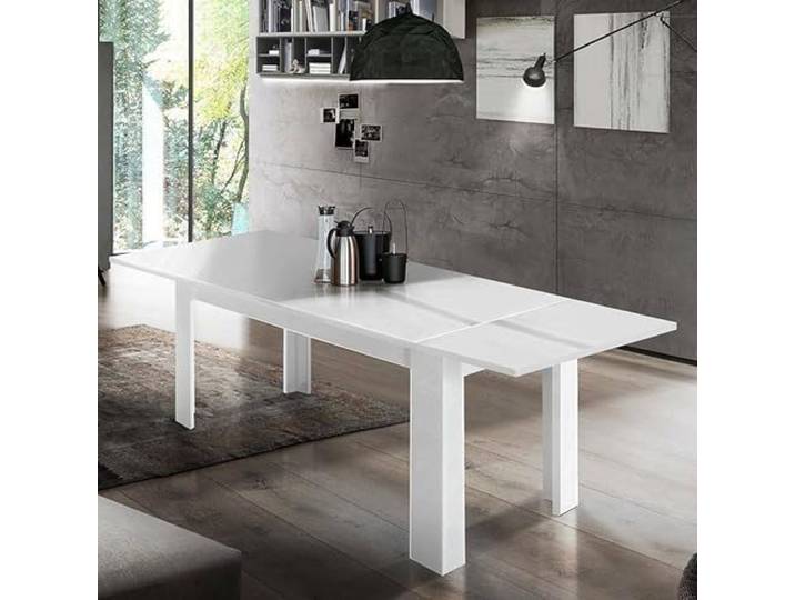 Dmora - Table extensible Natan\, Console extensible jusqu'à 12 places\, Console extensible 100% Made in Italy\, 160/210x90h75 cm\, Blanc brillant