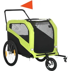 PawHut 2-in-1 Hundeanhänger, Fahrradanhänger für Hunde, Hundewagen mit Reflektoren