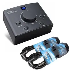 PreSonus Micro Station BT Monitor-Controller mit 2x Kabel, Mischpult, Schwarz