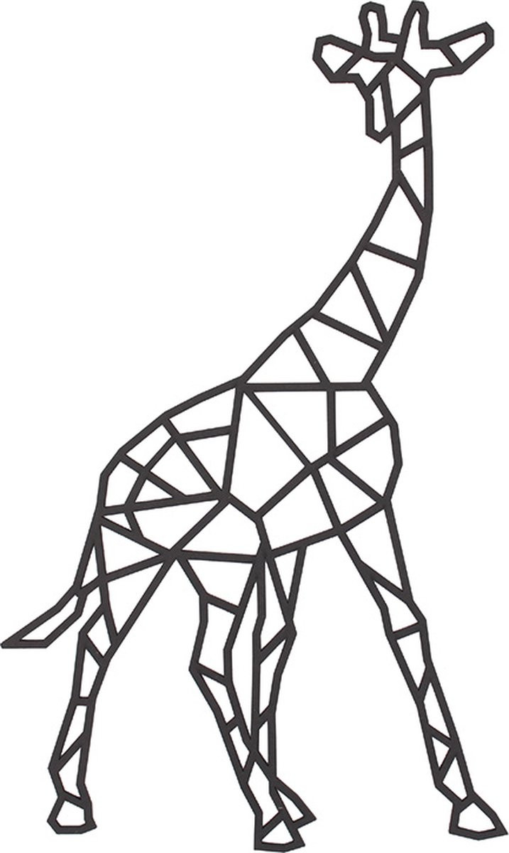 Maison Cocon Wanddecoratie Geometrische Giraffe Zwart