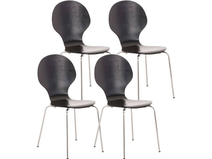 Lot de 4 chaises empilables en bois Noir
