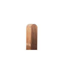 Zaunpfosten 9 x 9 x 165 cm in Braun – Pfosten aus druckimprägniertem Kiefer – Holzpfahl mit Rundkopf – ideal für Garten & Sichtschutz