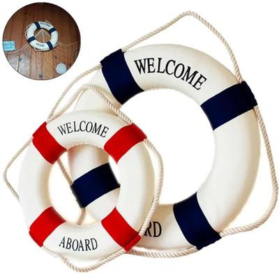 Uplift Picks Nautical Life Buoy Wall Decor Coastal Beach Marine Hanging Decoration red 30 Cm