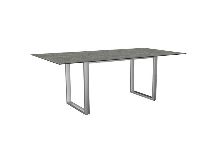 Stern Kufentisch 200x100 cm Edelstahl mit Tischplatte Silverstar