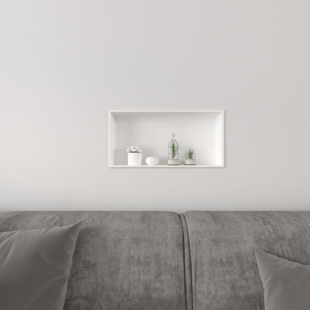 Belfry Bathroom Recessed Shower Niche Stainless Steel Shower Storage White 10cm H x 61cm W x 30.5cm D