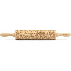 Folkroll Happy Easter, gross, 43 cm, Wallholz, Braun