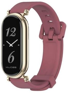 Everyday Crate Mijobs Xiaomi Smart Band 10 Strap Breathable Silicone Replacement Watch Band For Smart Band 10 9 8 wine Red Light Gold