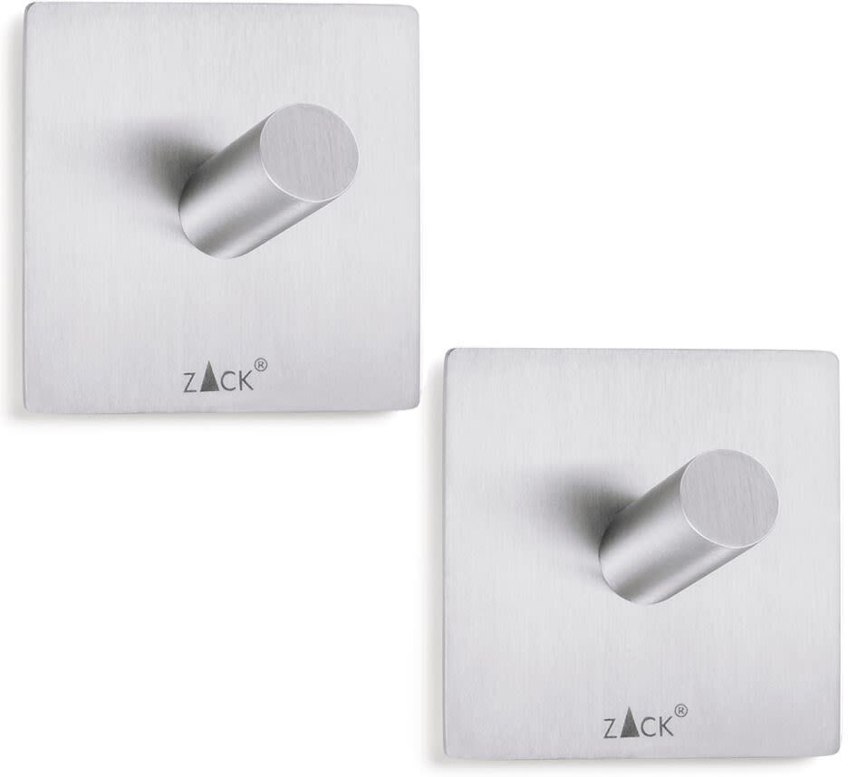 ZACK DUPLO Handtuchhaken, Set/2, klein, eckig, Accessoires, 40305, edelstahl matt gebürstet