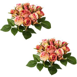 Creativ-green Kunstblume Rosenbouquet, rosa, Höhe 29 cm, 2 Stück