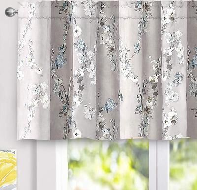 "DriftAway Mackenzie Abstract Floral Pattern Window Treatment Valance 50 x 24 - 50"" width x 24 "" length - 50"" width x 24 "" length"