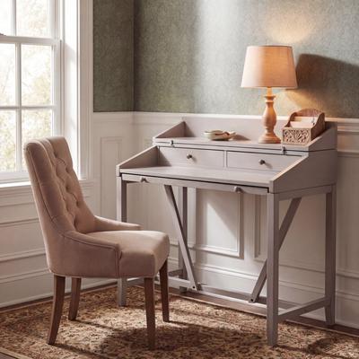 The Gray Barn SAFAVIEH Wyatt Writing 40.2-Inch Wood Desk, Quartz Grey, Farmhouse