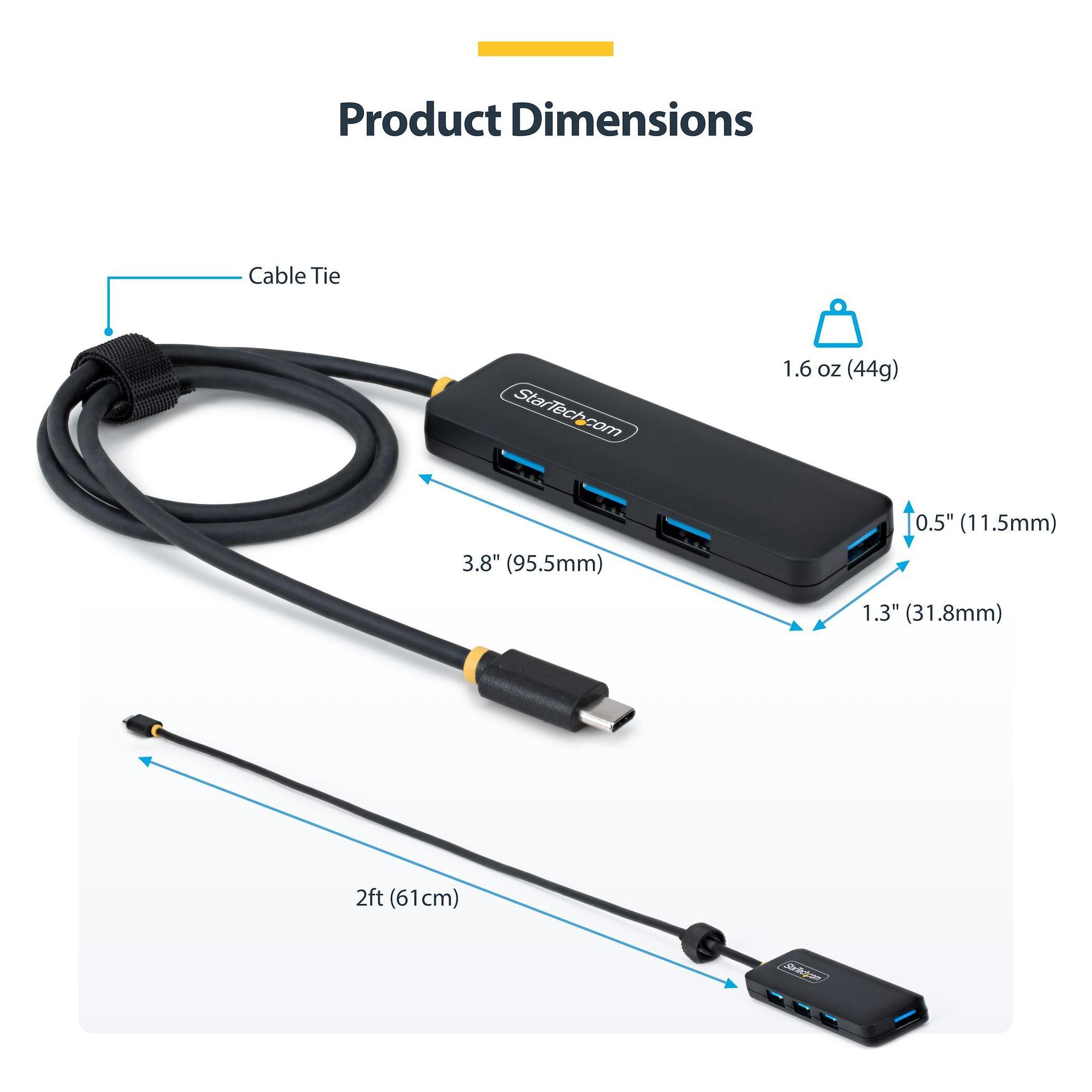 StarTech 4-Port USB-C Hub Compact Powered Nms Ns Perp (USB-C, 4 Ports) (H5C4A-USB-HUB-2)