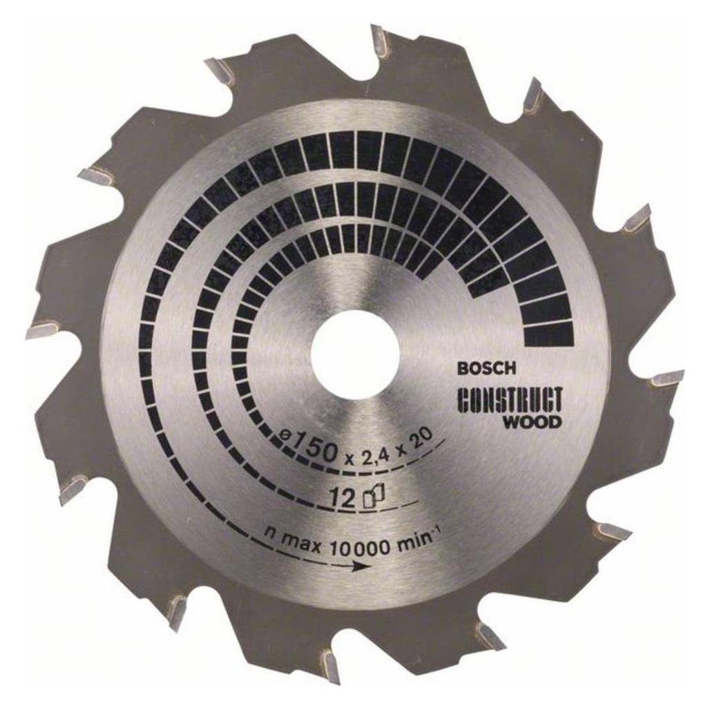 Bosch Professional Zubehör PRO Construct Wood Kreissägeblatt, 150 x 2,4 x 20 mm (2608641199)