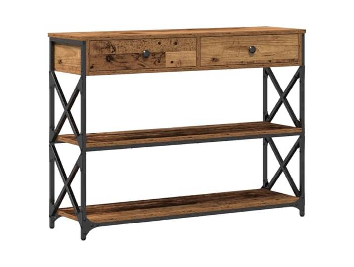 Heofavd Konsolentisch Altholz-Optik 100x28x75 cm Beistelltisch Metall
