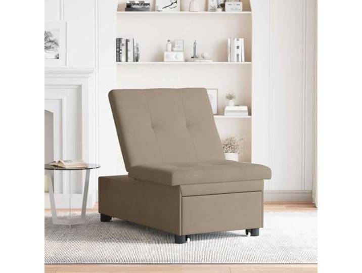 KTHLBRH Schlafsofa Taupe 194 x 67 x 82 cm Mikrofaser Umwandelbar mit Mechanismus, Beine in Schwarz, für Gäste, Innengebrauch
