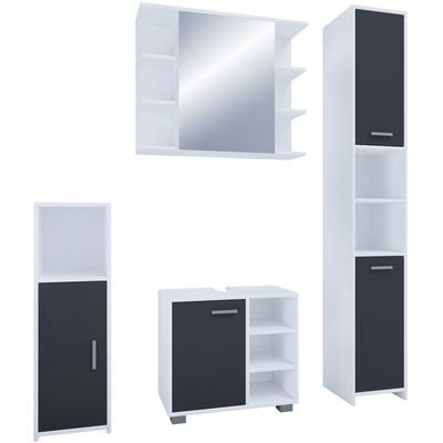 4-tlg. Komplett Badmöbel Badschrank Set Zalo I