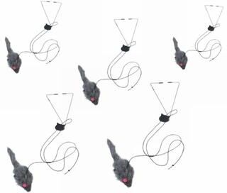 Uplifted Goods Interactive Door Hanging Cat Toy With Mouse Teaser 5pcs