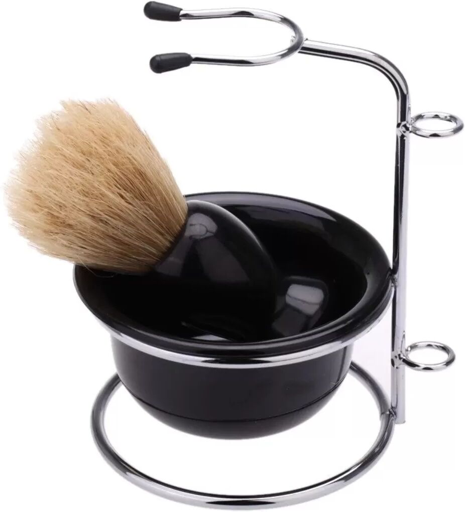 INF Kit de Rasage Manuel 5 Pièces pour Hommes - Rasoir, Brosse, Support, Bol & Lames