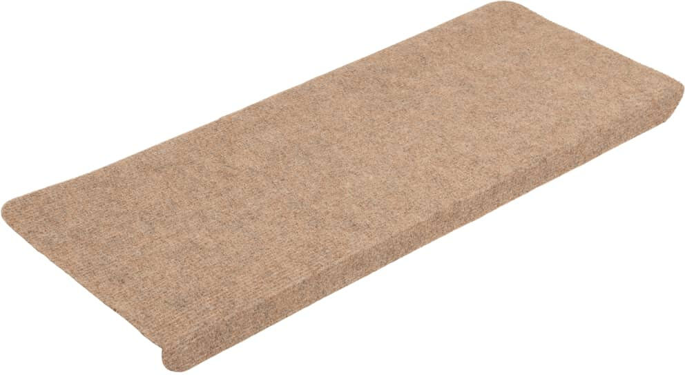 17 Stories Jalesa Stair Tread Beige Half-Round 17cm x 56cm