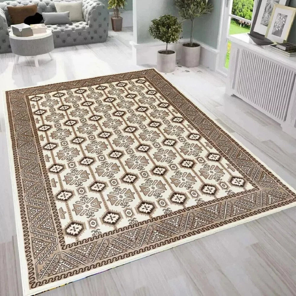 Metro Rectangle Indoor / Outdoor Washable Area Rug Cream Round 120 cm