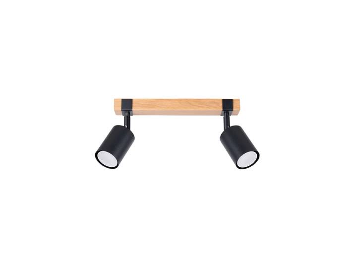 Design Deckenlampe „Fager“ 2-flammig Schwarz / Naturholz Sollux Lighting