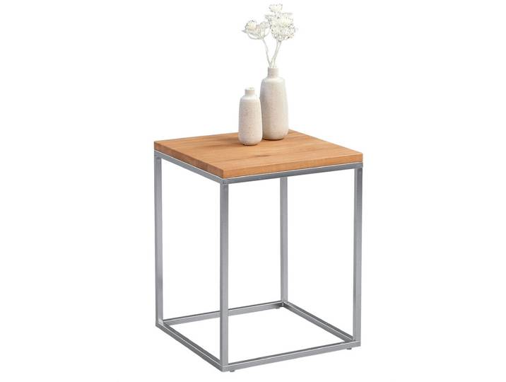 Beistelltisch 40 x 40 cm RALF Metall/Holznachbildung braun