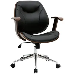 Design-Bürostuhl Schwarz und dunkles Holz YORKE