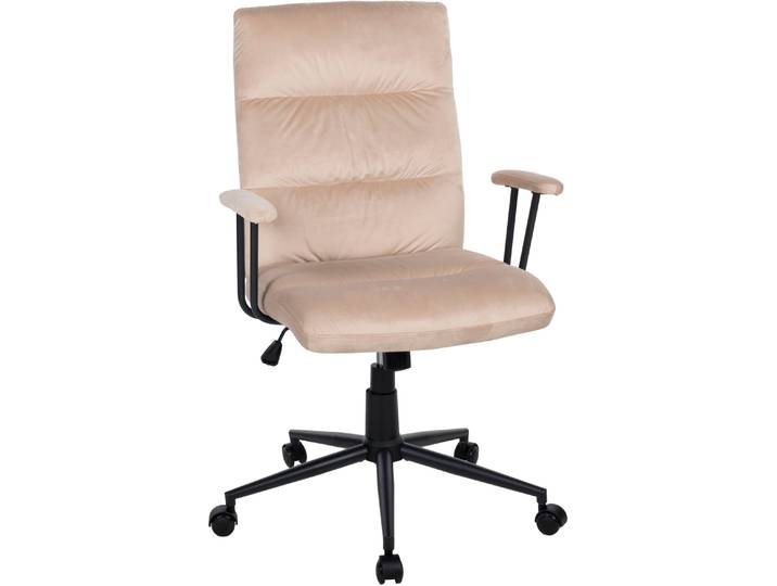 Drehstuhl DUO COLLECTION Fina , beige (sand, schwarz, sand), H:111cm T:57cm, 100% Polyester, Stühle, Drehstuhl