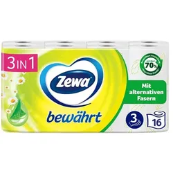 Zewa Toilettenpapier bewährt Kamille 3-lagig 16 Rollen (1 Pack à 16 Rollen) gelb