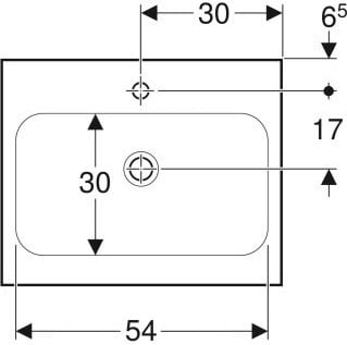 Geberit iCon Light wastafel met 1 afvoergat en zonder overloop, 60 cm