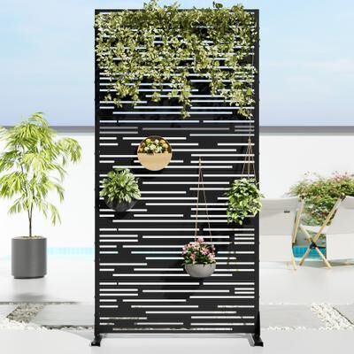 Dovelina Shine Metal Privacy Screen Panel Free Standing