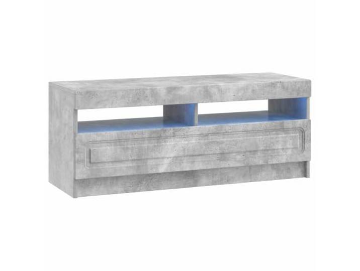 GKHPYURE TV-Schrank mit LED, Grau, Beton, aus technischem Holz Technisches Holz, feuchtigkeitsbeständig, integrierte LED-Leuchten, reversible Türen, großzügige Vanis, schlankes Design