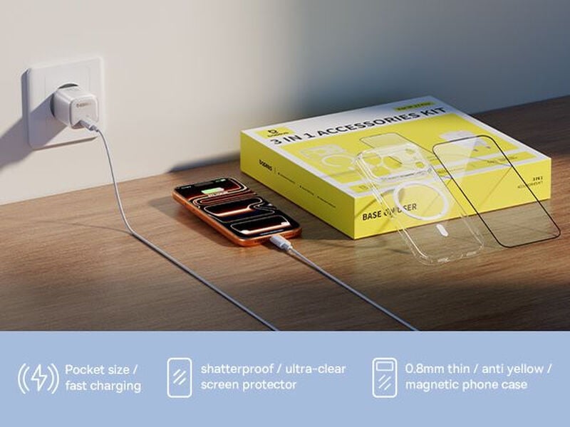 Baseus 3-in-1 Accessoireset Cadeaubox voor iPhone 17 Pro 2025, 45W EU