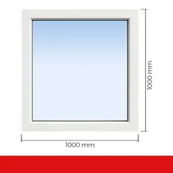 Kunststofffenster 100x100 cm weiß – Aluplast IDEAL 4000, 1-flügelig, 2-fach verglast
