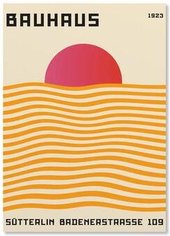 Inspire Essentials Abstract Bauhaus Orange Geometric Wall Art Canvas Prints 22 11.81 17.72 In
