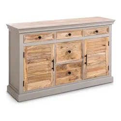Sideboard Toulon Holz Grau, Weiß Grau /